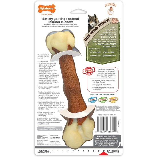 Nylabone Extreme Chew Femur Beef Flavour Dog Chew, 225 g Nylabone Extreme Chew Femur Beef Flavour Dog Chew, 225 g