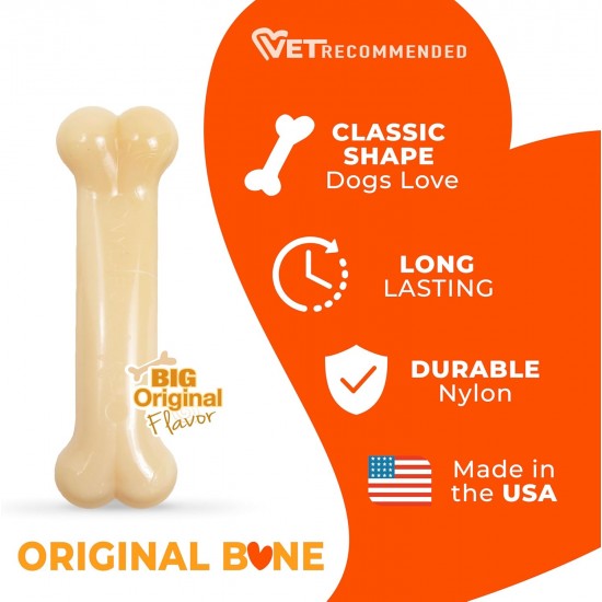 Nylabone Extreme Chew and Tooth Toy for Dogs, Dog Bones for Aggressive/Strong Chewing, Original Flavour, for Small Dogs up to 11 kg Nylabone Extreme Chew and Tooth Toy for Dogs, Dog Bones for Aggressive/Strong Chewing, Original Flavour, for Small Dogs up to 11 kg