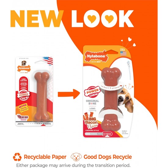 Nylabone Extreme Chew and Tooth Toy for Dogs, Dog Bones for Aggressive/Strong Chewing, Original Flavour, for Small Dogs up to 11 kg Nylabone Extreme Chew and Tooth Toy for Dogs, Dog Bones for Aggressive/Strong Chewing, Original Flavour, for Small Dogs up to 11 kg