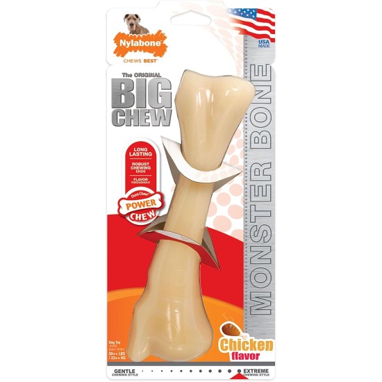 Nylabone Extreme Dog Chew and Tooth Toy Dog Bone Aggressive Strong Chewing Chicken Flavor Extra Large Dogs Over 50 lbs Monster Bone Nylabone Extreme Dog Chew and Tooth Toy Dog Bone Aggressive Strong Chewing Chicken Flavor Extra Large Dogs Over 50 lbs Monster Bone