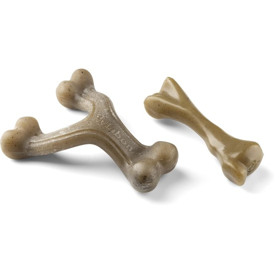 Nylabone Maximum Strength Tough Extreme Puppy Gourmet Bone Chew Toy, Adult Teeth, Continuous with Chicken and Peanut Butter, Small, for Puppies 0-11 kg, Twin Pack Nylabone Maximum Strength Tough Extreme Puppy Gourmet Bone Chew Toy, Adult Teeth, Continuous with Chicken and Peanut Butter, Small, for Puppies 0-11 kg, Twin Pack
