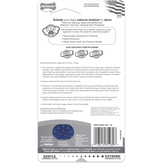 Nylabone, Medium Dental Chew Bone for Dogs, Flexible Chew Bone, Chicken Flavour, Extra Small, Suitable for Dogs up to 7 kg Nylabone, Medium Dental Chew Bone for Dogs, Flexible Chew Bone, Chicken Flavour, Extra Small, Suitable for Dogs up to 7 kg
