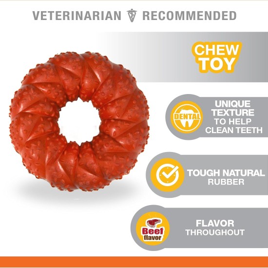 Nylabone, Natural Rubber Chew Toy for Dogs, Beef Flavour, Interactive Chew Toy, Hunting & Fetching for Medium Dogs up to 16 kg Nylabone, Natural Rubber Chew Toy for Dogs, Beef Flavour, Interactive Chew Toy, Hunting & Fetching for Medium Dogs up to 16 kg