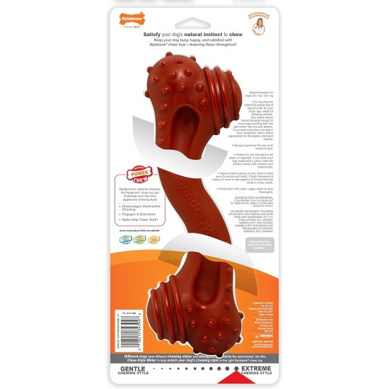 Nylabone Power Chew Textured Monster Bone, Bison - Dog Chew Toy for Extreme Chewers - XXL Nylabone Power Chew Textured Monster Bone, Bison - Dog Chew Toy for Extreme Chewers - XXL