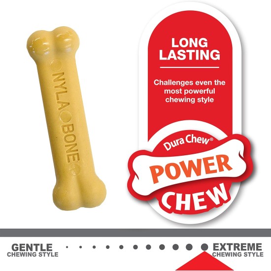 Nylabone, Puppy Chew Bone and Dental Care Toy for Teething Puppies, Soothing Chew Bone for Small Puppies up to 11 kg, for Gentle Chewing/Teething Dogs, Chicken and Peanut Butter, Pack of 2, Extra Nylabone, Puppy Chew Bone and Dental Care Toy for Teething Puppies, Soothing Chew Bone for Small Puppies up to 11 kg, for Gentle Chewing/Teething Dogs, Chicken and Peanut Butter, Pack of 2, Extra