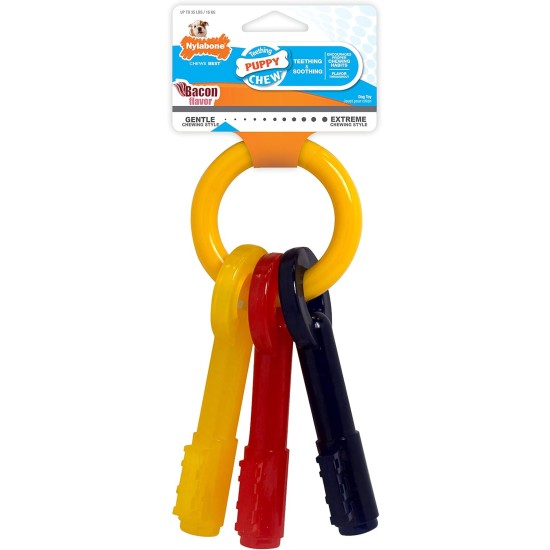Nylabone, Puppy Cooling Bone and Dental Care Toy for Teething Puppies, Soothing Chew Toy for Small Puppies up to 11 kg, for Gentle Chewing/Teething Dogs, Peanut Butter Flavour Nylabone, Puppy Cooling Bone and Dental Care Toy for Teething Puppies, Soothing Chew Toy for Small Puppies up to 11 kg, for Gentle Chewing/Teething Dogs, Peanut Butter Flavour