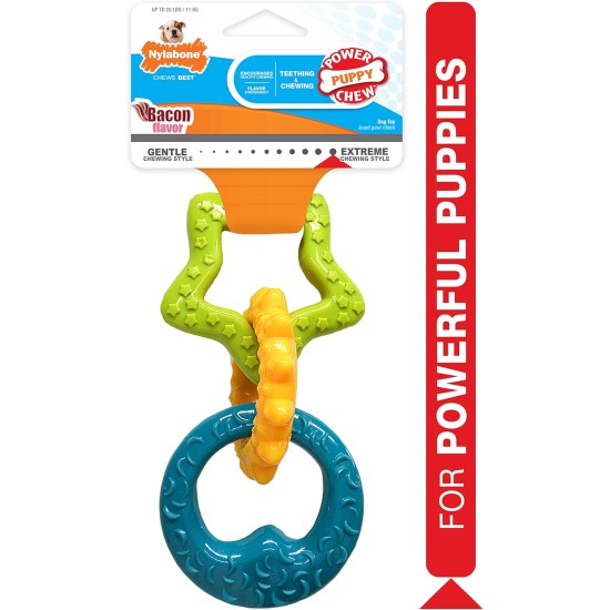 Nylabone, Puppy Cooling Bone and Dental Care Toy for Teething Puppies, Soothing Chew Toy for Small Puppies up to 11 kg, for Gentle Chewing/Teething Dogs, Peanut Butter Flavour Nylabone, Puppy Cooling Bone and Dental Care Toy for Teething Puppies, Soothing Chew Toy for Small Puppies up to 11 kg, for Gentle Chewing/Teething Dogs, Peanut Butter Flavour