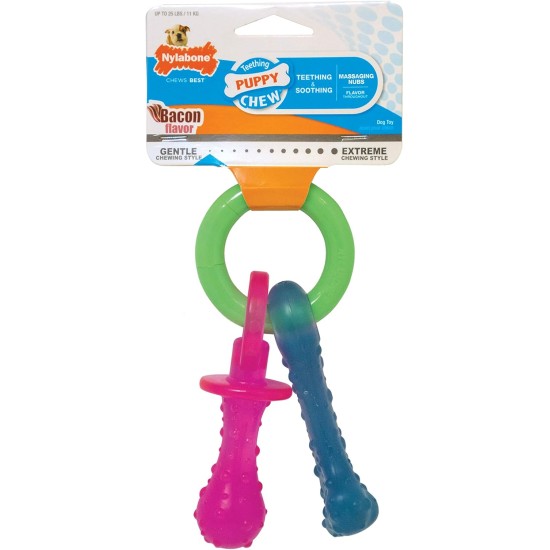 Nylabone, Puppy Cooling Bone and Dental Care Toy for Teething Puppies, Soothing Chew Toy for Small Puppies up to 11 kg, for Gentle Chewing/Teething Dogs, Peanut Butter Flavour Nylabone, Puppy Cooling Bone and Dental Care Toy for Teething Puppies, Soothing Chew Toy for Small Puppies up to 11 kg, for Gentle Chewing/Teething Dogs, Peanut Butter Flavour