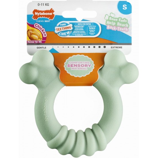 Nylabone, Puppy Teether Sensory Chew Toy Chicken Small - For Puppies up to 11kg