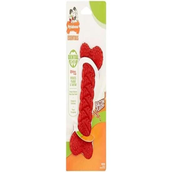 Nylabone Strong Bacon Flavoured Natural Rubber Braided Chew Toy Medium for Dogs up to 16kg Red Nylabone Strong Bacon Flavoured Natural Rubber Braided Chew Toy Medium for Dogs up to 16kg Red