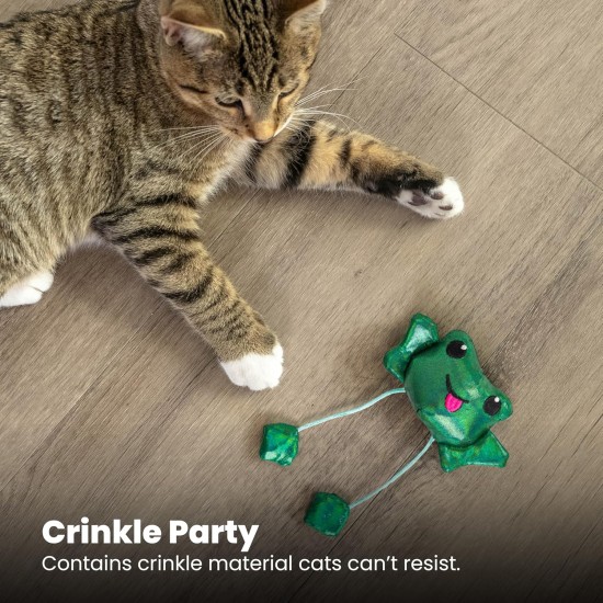 Petstages Toss 'N Dangle Frog - Katzenspielzeug mit Katzenminze - Frosch-Design Petstages Toss 'N Dangle Frog - Katzenspielzeug mit Katzenminze - Frosch-Design