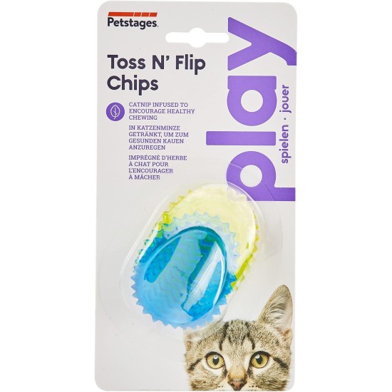 Petstages Toss N' Flip Chips - Chew Toys for Cats - with Catnip Petstages Toss N' Flip Chips - Chew Toys for Cats - with Catnip