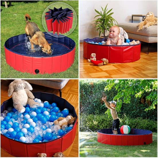 dibea PVC Dog Pool Swimming Pool for Dogs, Dog Bath, Water Pool for Dogs (Choice of Size), blue / red dibea PVC Dog Pool Swimming Pool for Dogs, Dog Bath, Water Pool for Dogs (Choice of Size), blue / red