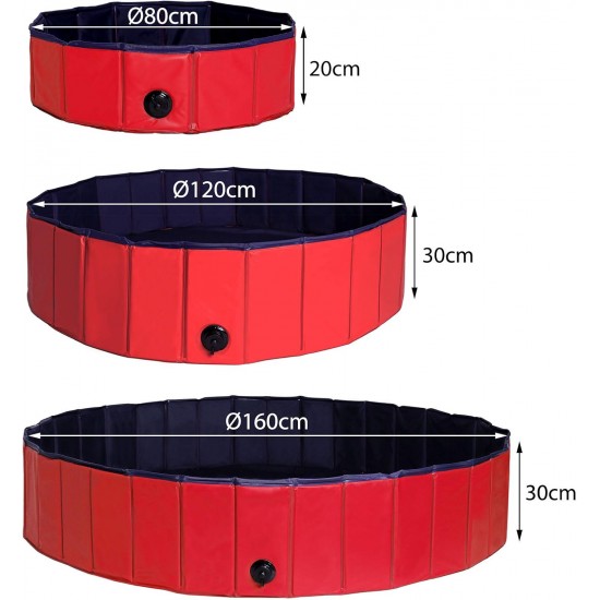 dibea PVC Dog Pool Swimming Pool for Dogs, Dog Bath, Water Pool for Dogs (Choice of Size), blue / red dibea PVC Dog Pool Swimming Pool for Dogs, Dog Bath, Water Pool for Dogs (Choice of Size), blue / red