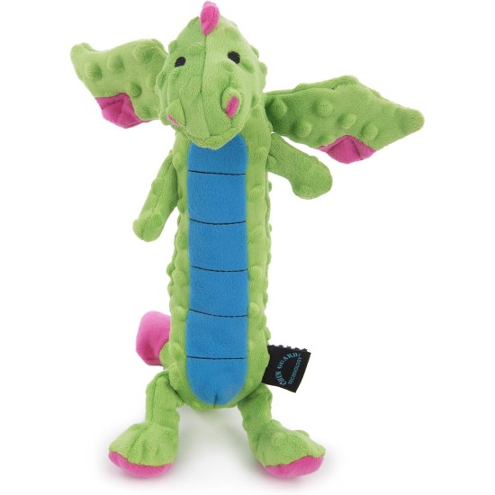 goDog Bubble Plush Skinny Dragons Squeaky Plush Dog Toy, Chew Protection Technology, Green, Large goDog Bubble Plush Skinny Dragons Squeaky Plush Dog Toy, Chew Protection Technology, Green, Large