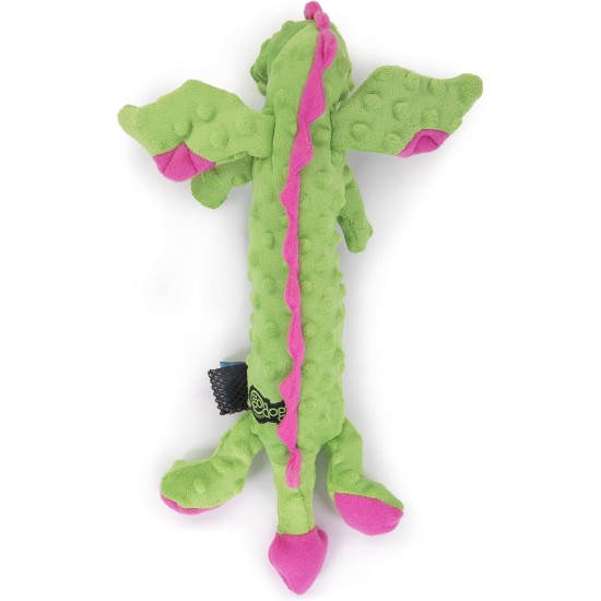 goDog Bubble Plush Skinny Dragons Squeaky Plush Dog Toy, Chew Protection Technology, Green, Large goDog Bubble Plush Skinny Dragons Squeaky Plush Dog Toy, Chew Protection Technology, Green, Large