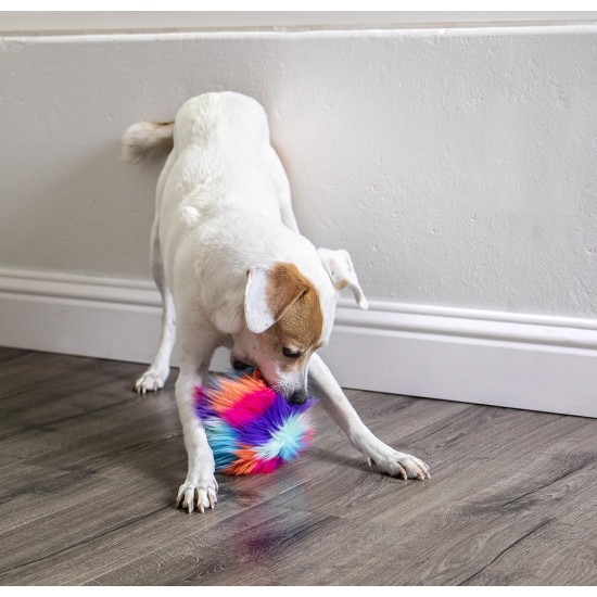 goDog Furballz Dog Toy, Squeaky Plush Ball, Chew Protection Technology, Rainbow, Large goDog Furballz Dog Toy, Squeaky Plush Ball, Chew Protection Technology, Rainbow, Large