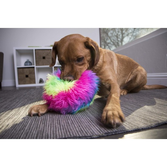 goDog Furballz Dog Toy, Squeaky Plush Ball, Chew Protection Technology, Rainbow, Large goDog Furballz Dog Toy, Squeaky Plush Ball, Chew Protection Technology, Rainbow, Large