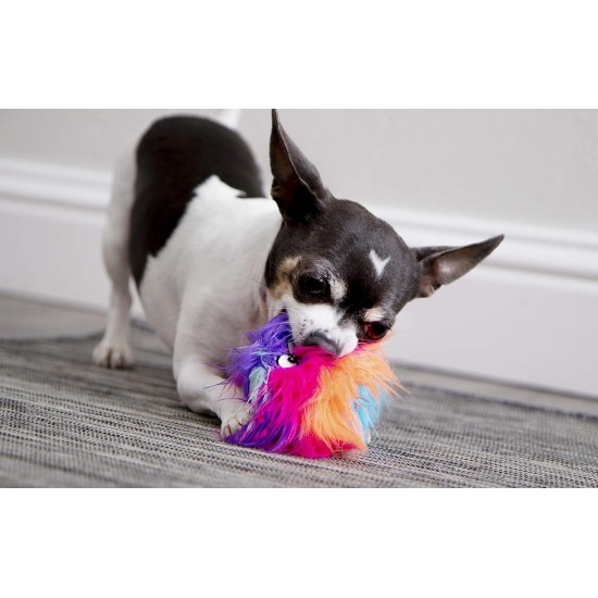 goDog Furballz Dog Toy, Squeaky Plush Ball, Chew Protection Technology, Rainbow, Large goDog Furballz Dog Toy, Squeaky Plush Ball, Chew Protection Technology, Rainbow, Large