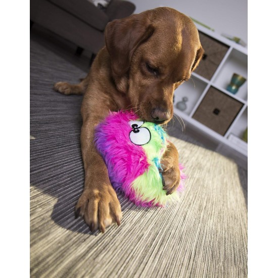 goDog Furballz Dog Toy, Squeaky Plush Ball, Chew Protection Technology, Rainbow, Large goDog Furballz Dog Toy, Squeaky Plush Ball, Chew Protection Technology, Rainbow, Large