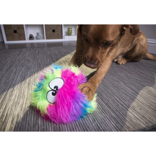 goDog Furballz Dog Toy, Squeaky Plush Ball, Chew Protection Technology, Rainbow, Large goDog Furballz Dog Toy, Squeaky Plush Ball, Chew Protection Technology, Rainbow, Large