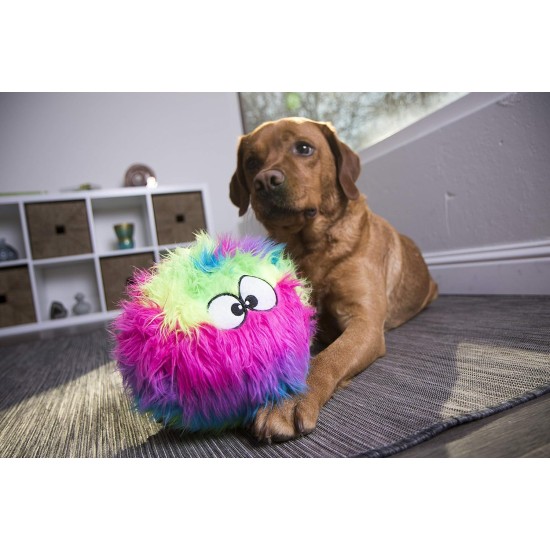 goDog Furballz Dog Toy, Squeaky Plush Ball, Chew Protection Technology, Rainbow, Large goDog Furballz Dog Toy, Squeaky Plush Ball, Chew Protection Technology, Rainbow, Large