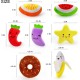 legend sandy Squeaky Toys for Dogs Cute Stuffed Plush Fruit Snacks and Vegetables Dog Toys for Puppy Small Medium Dogs Pets 14 Pack