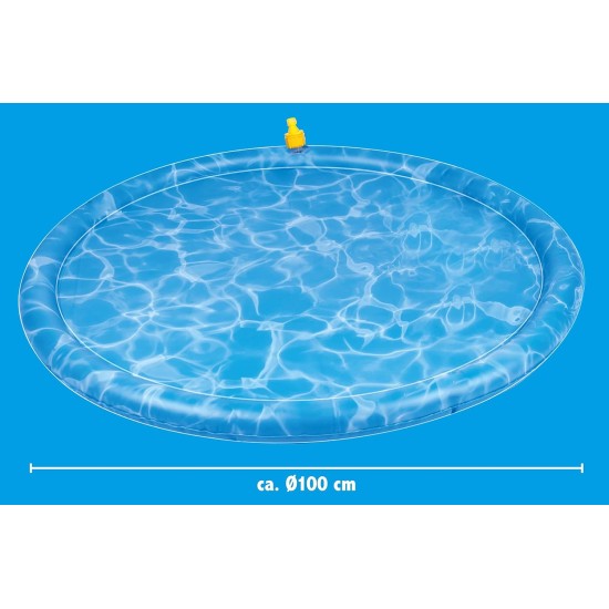 maxxpro Dog Pool and Cooling Mat - Diameter 100 cm - Dog Paddling Pool and Cooling Mat for Dogs - with Sprinklers - PVC - Blue maxxpro Dog Pool and Cooling Mat - Diameter 100 cm - Dog Paddling Pool and Cooling Mat for Dogs - with Sprinklers - PVC - Blue