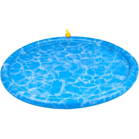 maxxpro Dog Pool and Cooling Mat - Diameter 100 cm - Dog Paddling Pool and Cooling Mat for Dogs - with Sprinklers - PVC - Blue