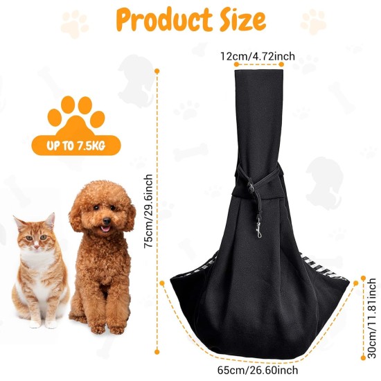 6 kg Dog Carry Bag, Portable Adjustable Dog Carrier for Dogs, Hands-Free Dog Bag, Breathable Transport Bag for Outdoor Walking Activities and Excursions (Black) 6 kg Dog Carry Bag, Portable Adjustable Dog Carrier for Dogs, Hands-Free Dog Bag, Breathable Transport Bag for Outdoor Walking Activities and Excursions (Black)