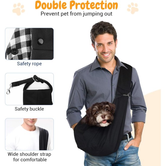6 kg Dog Carry Bag, Portable Adjustable Dog Carrier for Dogs, Hands-Free Dog Bag, Breathable Transport Bag for Outdoor Walking Activities and Excursions (Black) 6 kg Dog Carry Bag, Portable Adjustable Dog Carrier for Dogs, Hands-Free Dog Bag, Breathable Transport Bag for Outdoor Walking Activities and Excursions (Black)