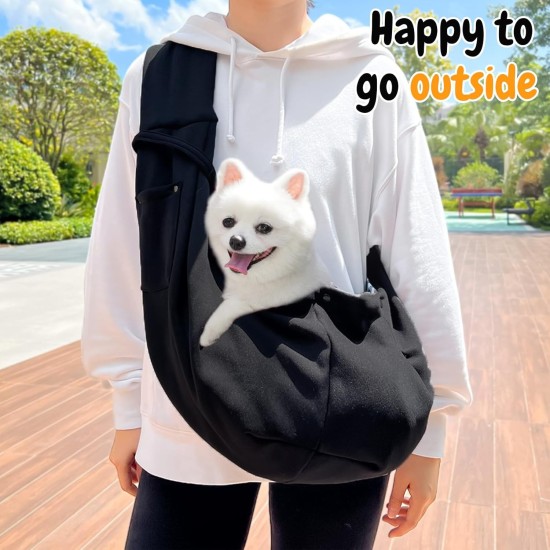 6 kg Dog Carry Bag, Portable Adjustable Dog Carrier for Dogs, Hands-Free Dog Bag, Breathable Transport Bag for Outdoor Walking Activities and Excursions (Black) 6 kg Dog Carry Bag, Portable Adjustable Dog Carrier for Dogs, Hands-Free Dog Bag, Breathable Transport Bag for Outdoor Walking Activities and Excursions (Black)