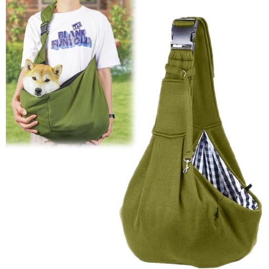 ACTOYS Shoulder Bag for Pets, Adjustable Pet Sling for Dogs, Reversible Small Dog Carrier up to 7 kg, Dog Carry Bag for Walks and Outdoor Activities (Green) ACTOYS Shoulder Bag for Pets, Adjustable Pet Sling for Dogs, Reversible Small Dog Carrier up to 7 kg, Dog Carry Bag for Walks and Outdoor Activities (Green)
