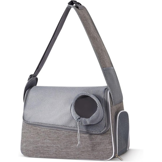 ALLSOPETS Carrier Sling for Dogs Adjustable Carry Bag for Small Dogs Cats Dog Carrier with Hard Bottom Breathable Pet Carrier with Multiple Pocket for Travel Camping Grey ALLSOPETS Carrier Sling for Dogs Adjustable Carry Bag for Small Dogs Cats Dog Carrier with Hard Bottom Breathable Pet Carrier with Multiple Pocket for Travel Camping Grey