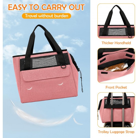 ALLSOPETS Dog Bag Breathable Cat Bag Pet Carrier Shoulder Bag Dog Carrier Bag with Safety Lead and Pockets Pet Bag for Small Dogs Puppies Cats Pink ALLSOPETS Dog Bag Breathable Cat Bag Pet Carrier Shoulder Bag Dog Carrier Bag with Safety Lead and Pockets Pet Bag for Small Dogs Puppies Cats Pink