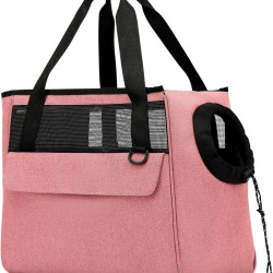 ALLSOPETS Dog Bag Breathable Cat Bag Pet Carrier Shoulder Bag Dog Carrier Bag with Safety Lead and Pockets Pet Bag for Small Dogs Puppies Cats Pink ALLSOPETS Dog Bag Breathable Cat Bag Pet Carrier Shoulder Bag Dog Carrier Bag with Safety Lead and Pockets Pet Bag for Small Dogs Puppies Cats Pink