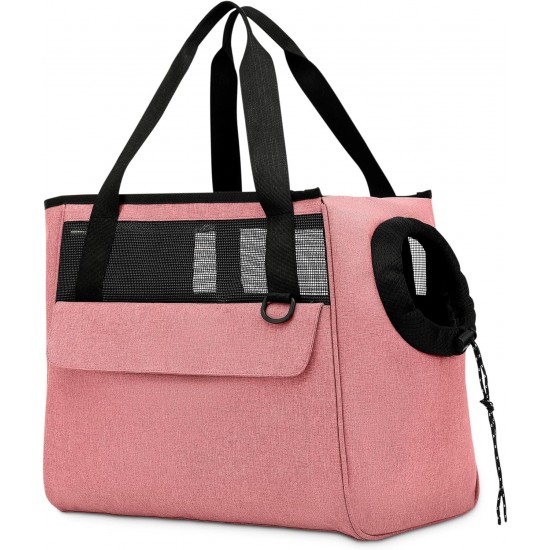 ALLSOPETS Dog Bag Breathable Cat Bag Pet Carrier Shoulder Bag Dog Carrier Bag with Safety Lead and Pockets Pet Bag for Small Dogs Puppies Cats Pink ALLSOPETS Dog Bag Breathable Cat Bag Pet Carrier Shoulder Bag Dog Carrier Bag with Safety Lead and Pockets Pet Bag for Small Dogs Puppies Cats Pink