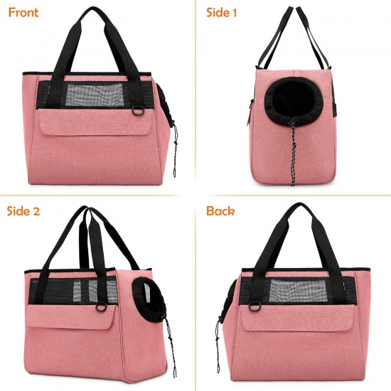ALLSOPETS Dog Bag Breathable Cat Bag Pet Carrier Shoulder Bag Dog Carrier Bag with Safety Lead and Pockets Pet Bag for Small Dogs Puppies Cats Pink ALLSOPETS Dog Bag Breathable Cat Bag Pet Carrier Shoulder Bag Dog Carrier Bag with Safety Lead and Pockets Pet Bag for Small Dogs Puppies Cats Pink