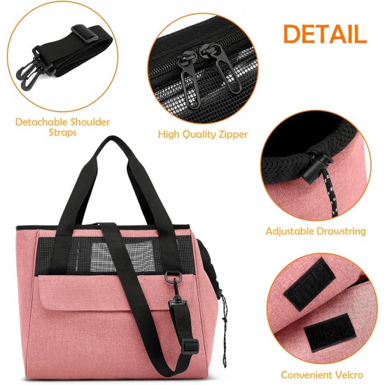 ALLSOPETS Dog Bag Breathable Cat Bag Pet Carrier Shoulder Bag Dog Carrier Bag with Safety Lead and Pockets Pet Bag for Small Dogs Puppies Cats Pink ALLSOPETS Dog Bag Breathable Cat Bag Pet Carrier Shoulder Bag Dog Carrier Bag with Safety Lead and Pockets Pet Bag for Small Dogs Puppies Cats Pink