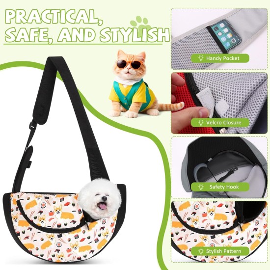 ALLSOPETS Dog Carrier Bag for Small Dogs Cats, Pet Carrier Shoulder Bag, Breathable Dog Sing, Carry Bag for Dogs Travel, for Outdoor Camping (Blue Corgi, S) ALLSOPETS Dog Carrier Bag for Small Dogs Cats, Pet Carrier Shoulder Bag, Breathable Dog Sing, Carry Bag for Dogs Travel, for Outdoor Camping (Blue Corgi, S)