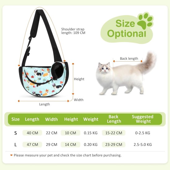 ALLSOPETS Dog Carrier Bag for Small Dogs Cats, Pet Carrier Shoulder Bag, Breathable Dog Sing, Carry Bag for Dogs Travel, for Outdoor Camping (Blue Corgi, S) ALLSOPETS Dog Carrier Bag for Small Dogs Cats, Pet Carrier Shoulder Bag, Breathable Dog Sing, Carry Bag for Dogs Travel, for Outdoor Camping (Blue Corgi, S)