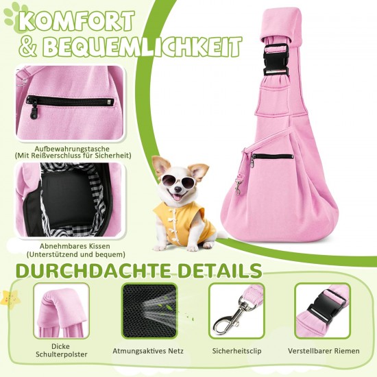 ALLSOPETS Dog Carrier Bag for Small Dogs and Cats, Breathable Dog Sling with Safety Lead, Soft Carry Bag for Travel and Veterinarian (Classic Black) ALLSOPETS Dog Carrier Bag for Small Dogs and Cats, Breathable Dog Sling with Safety Lead, Soft Carry Bag for Travel and Veterinarian (Classic Black)