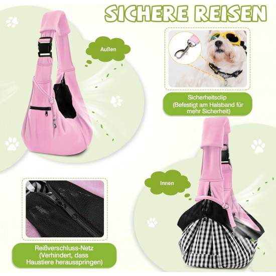 ALLSOPETS Dog Carrier Bag for Small Dogs and Cats, Breathable Dog Sling with Safety Lead, Soft Carry Bag for Travel and Veterinarian (Classic Black) ALLSOPETS Dog Carrier Bag for Small Dogs and Cats, Breathable Dog Sling with Safety Lead, Soft Carry Bag for Travel and Veterinarian (Classic Black)