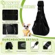 ALLSOPETS Dog Carrier Bag for Small Dogs and Cats, Breathable Dog Sling with Safety Lead, Soft Carry Bag for Travel and Veterinarian (Classic Black)