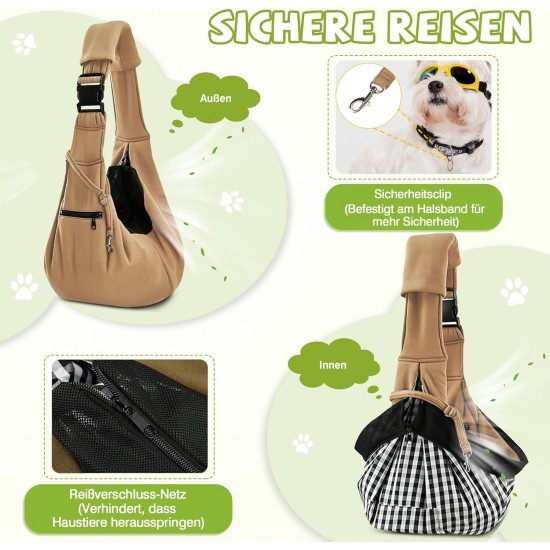ALLSOPETS Dog Carrier Bag for Small Dogs and Cats, Breathable Dog Sling with Safety Lead, Soft Carry Bag for Travel and Veterinarian (Classic Black) ALLSOPETS Dog Carrier Bag for Small Dogs and Cats, Breathable Dog Sling with Safety Lead, Soft Carry Bag for Travel and Veterinarian (Classic Black)