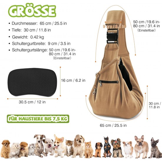 ALLSOPETS Dog Carrier Bag for Small Dogs and Cats, Breathable Dog Sling with Safety Lead, Soft Carry Bag for Travel and Veterinarian (Classic Black) ALLSOPETS Dog Carrier Bag for Small Dogs and Cats, Breathable Dog Sling with Safety Lead, Soft Carry Bag for Travel and Veterinarian (Classic Black)