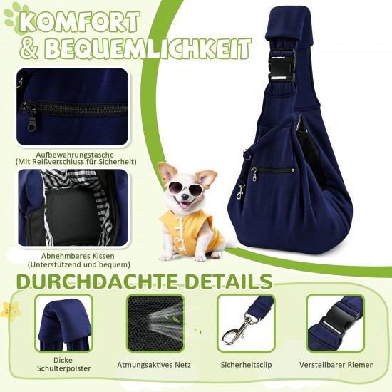 ALLSOPETS Dog Carrier Bag for Small Dogs and Cats, Breathable Dog Sling with Safety Lead, Soft Carry Bag for Travel and Veterinarian (Classic Black) ALLSOPETS Dog Carrier Bag for Small Dogs and Cats, Breathable Dog Sling with Safety Lead, Soft Carry Bag for Travel and Veterinarian (Classic Black)
