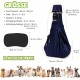 ALLSOPETS Dog Carrier Bag for Small Dogs and Cats, Breathable Dog Sling with Safety Lead, Soft Carry Bag for Travel and Veterinarian (Classic Black)