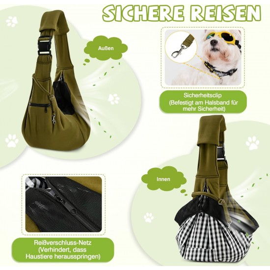 ALLSOPETS Dog Carrier Bag for Small Dogs and Cats, Breathable Dog Sling with Safety Lead, Soft Carry Bag for Travel and Veterinarian (Classic Black) ALLSOPETS Dog Carrier Bag for Small Dogs and Cats, Breathable Dog Sling with Safety Lead, Soft Carry Bag for Travel and Veterinarian (Classic Black)