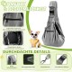 ALLSOPETS Dog Carrier Bag for Small Dogs and Cats, Breathable Dog Sling with Safety Lead, Soft Carry Bag for Travel and Veterinarian (Classic Black)